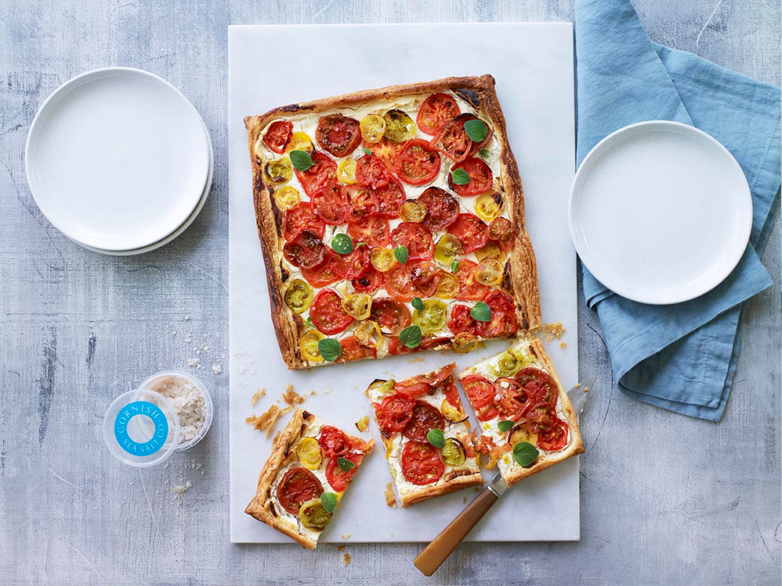 Summer Tomato and Goats' Cheese Open Tart