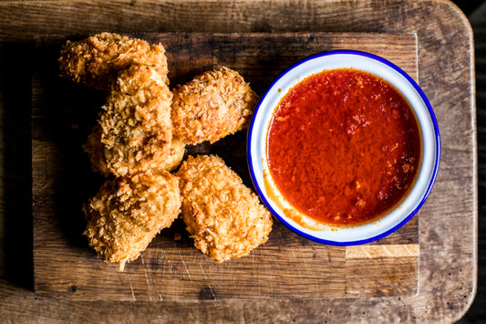 Buffalo Halloumi with Hot Sauce Butter