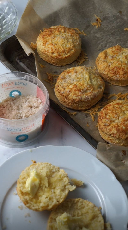 Easy cheese scones with smoked sea salt