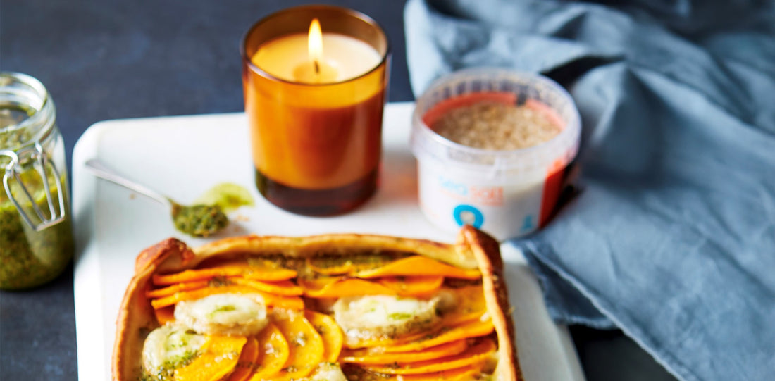 Smoky Squash Tart with Hazelnut and Sage Pesto