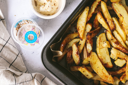 Easy Garlicky Potato Wedges with Cornish Sea Salt Really Garlicky seasoning