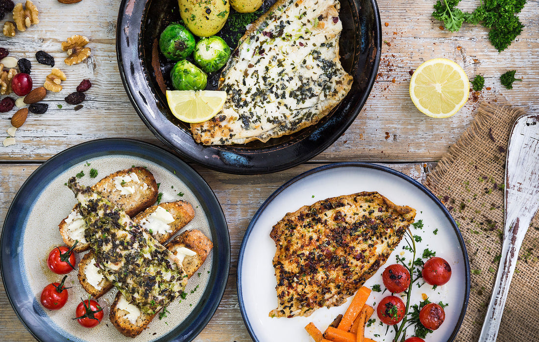 Three Cornish caught Ocean Fish with Five Cornish Sea Salts